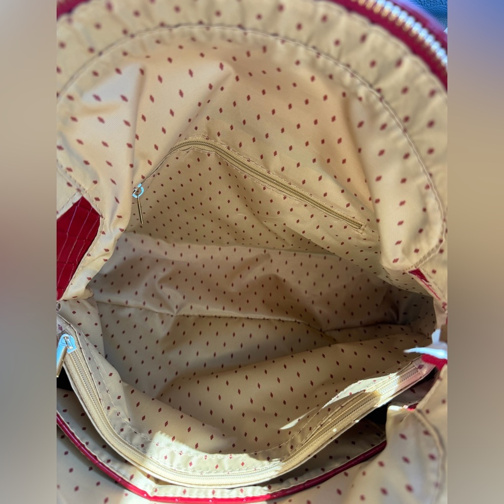 VANESSA WILLIAMS Lush Round Red Crocodile Satchel - Picture 13 of 16